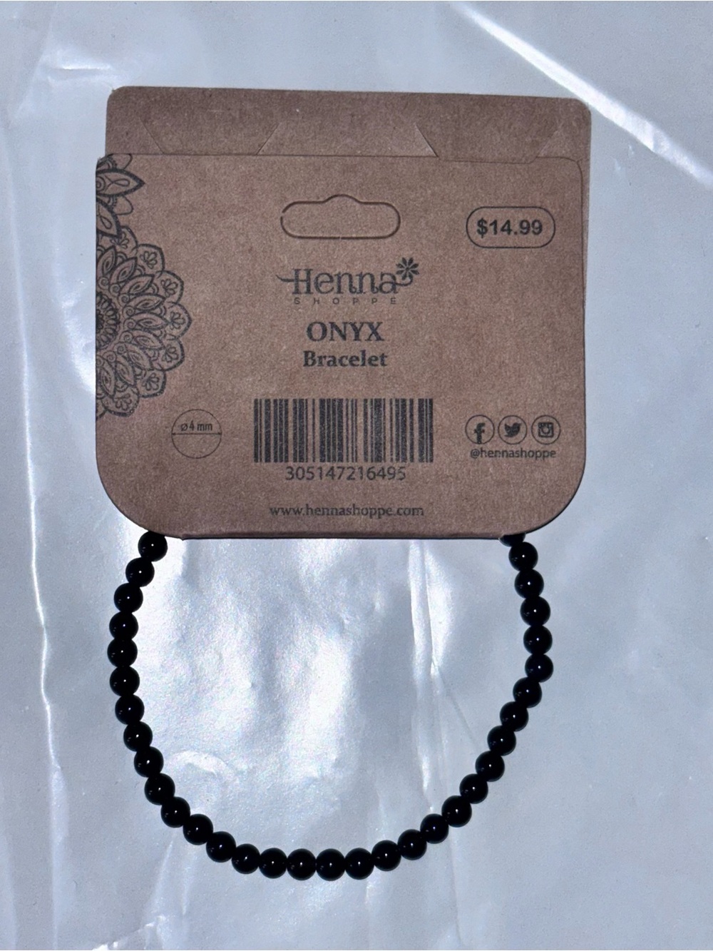Henna Shoppe Onyx Beaded Bracelet - Black